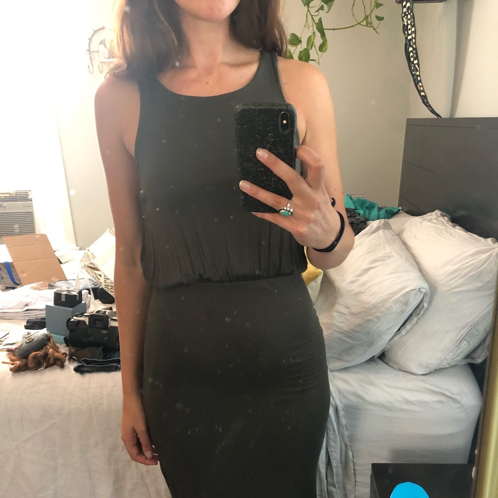 LuLu’s Jersey Knit Olive Dress